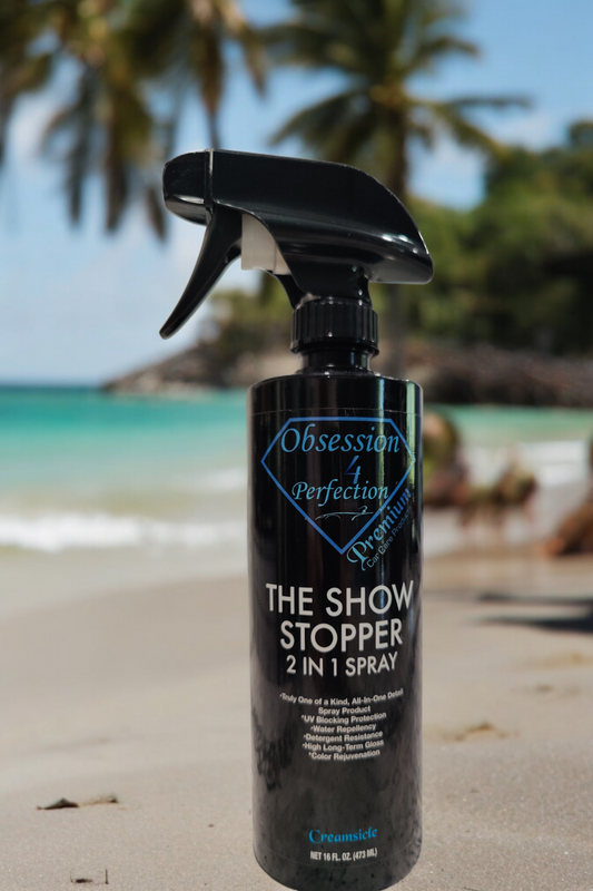 The Show Stopper 2&1 Detail Spray  -Interior/ Exterior  UV Protectant Free Gift 1 Premium Microfiber towel