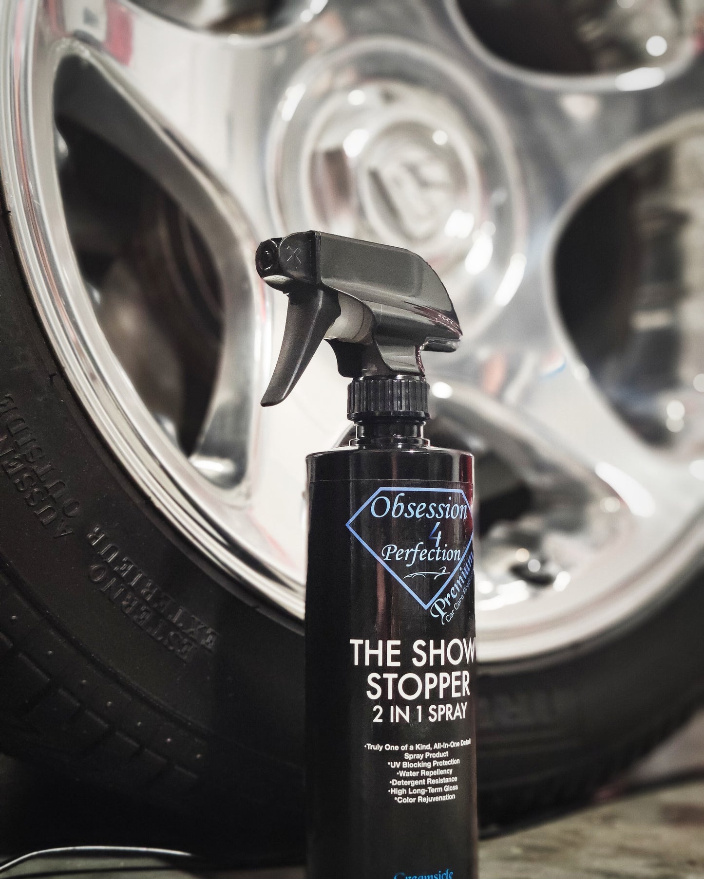 The Show Stopper 2&1 Detail Spray  -Interior/ Exterior  UV Protectant Free Gift 1 Premium Microfiber towel